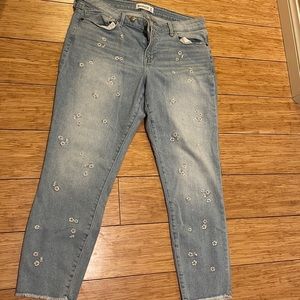 Abercrombie Floral Jeans Mid Rise Size 14